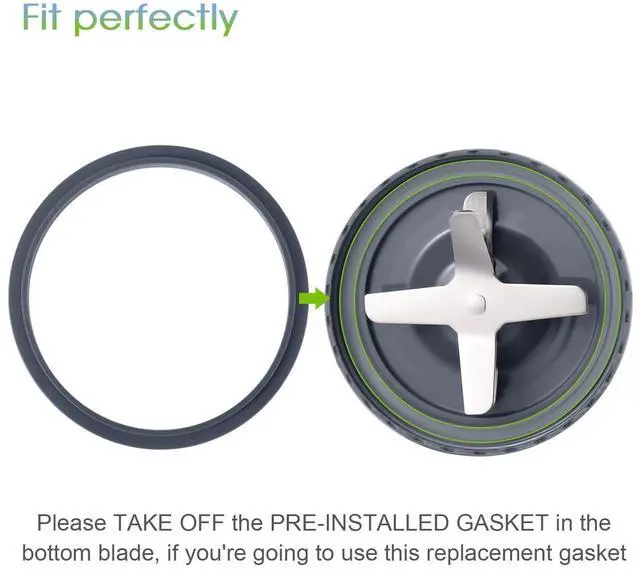 Alt view image 13 of 14 - New Blender Cup and Blade Replacement Parts 32oz Cup and Extractor Blade and 2 Rubber Gaskets 4-Piece Compatible with NutriBullet High-Speed Blender/Mixer System 600W/900W Series