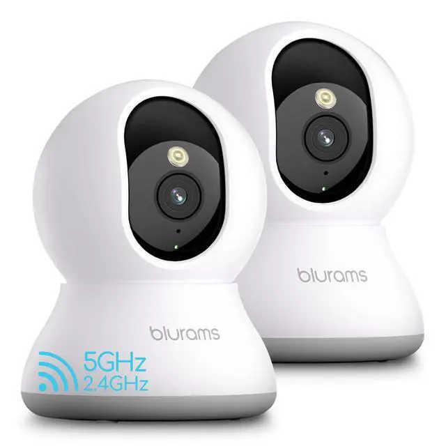Alt view image 8 of 14 - 5G Cameras for Home Security, 2K Pet Camera with Phone App, 360° PTZ Indoor Camera w/Dual-Band WiFi6, Free Human/Motion/Sound Detection, 2-Way Talk, Night Vision, Compatible with Alexa, 2Pack