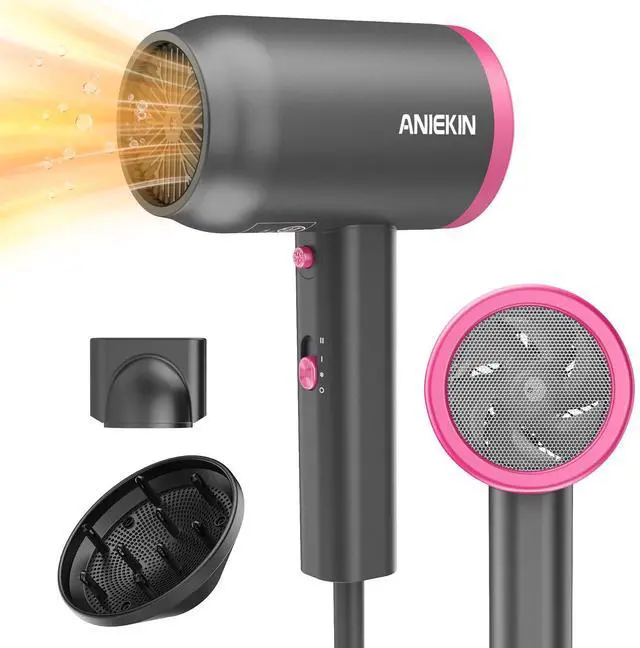 Alt view image 8 of 14 - Hair Dryer, 1875 Watts Fast Drying Blow Dryer with Diffuser and Concentrator, Compact Lightweight Hair Dryer for Women and Men