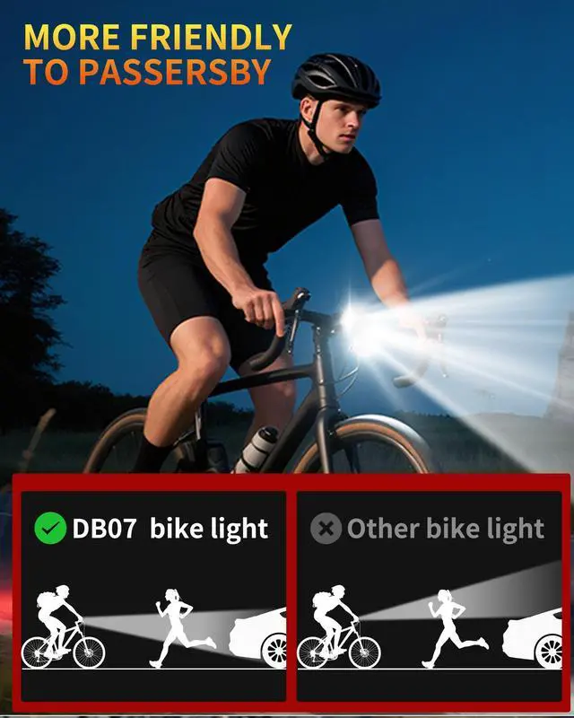 Alt view image 11 of 14 - Bike Light, High Lumens Super Bright Bicycle Front Headlight USB Rechargeable, Waterproof Cycling Lights 4-Mode for Night Riding, Road, Mountain, Safety, with LED Display & Light Sensor