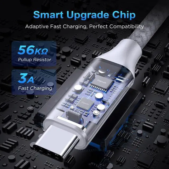 Alt view image 9 of 14 - USB to USB C Cable 3ft, 2-Pack USB A to Type C Charger Cord Fast Charging for Samsung Galaxy A17 A16 A15 A26 A36 A56, S25 S24 S23 S22 S21 S20 S10 Note 20, for iPhone 17 16 15, Moto, White