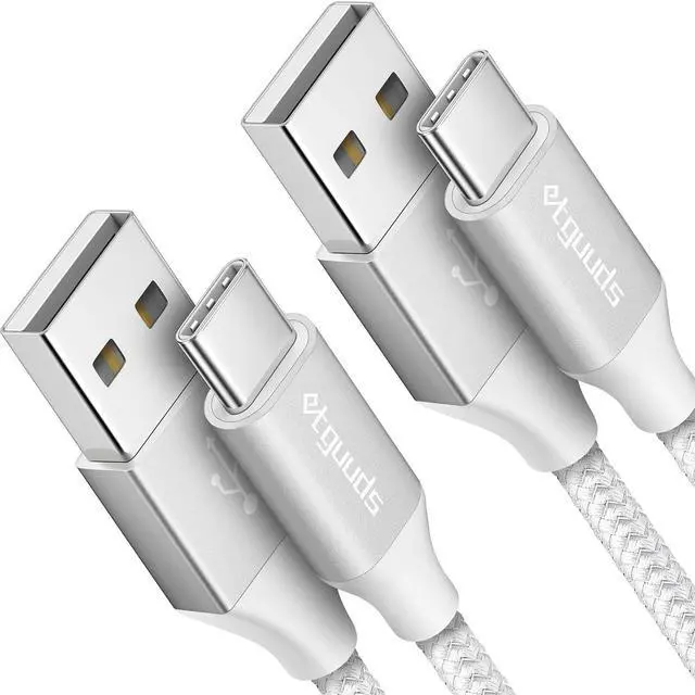 Alt view image 8 of 14 - USB to USB C Cable 3ft, 2-Pack USB A to Type C Charger Cord Fast Charging for Samsung Galaxy A17 A16 A15 A26 A36 A56, S25 S24 S23 S22 S21 S20 S10 Note 20, for iPhone 17 16 15, Moto, White