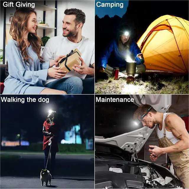 Alt view image 14 of 14 - Rechargeable Headlamp Flashlight 2-Pack, 8 LED 2500 Lumen Ultra-Light Bright Headlight, Waterproof Lightweight Head Lamp for Adult Kid, Headlamps for Outdoor Camping Running Fishing
