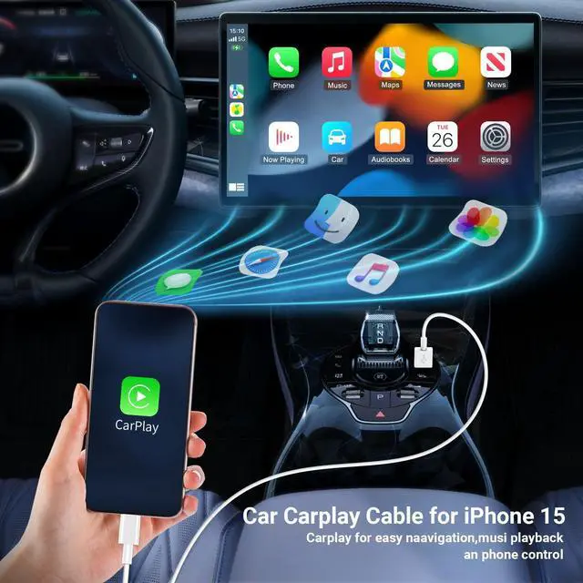 Alt view image 9 of 14 - 3 Pack Car Carplay Cable for iPhone 16 15 Pro Max 15 Plus,3FT USB to USB C Cable for Car Charger Adapter, Carplay USB C Cord Accessories Charging for iPad 10th Gen/iPad Pro Air 5th-White