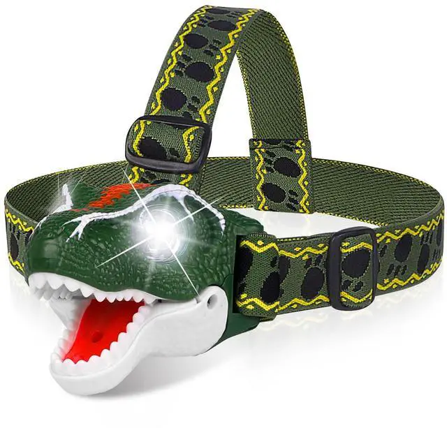 Alt view image 7 of 12 - Dinosaur Headlamp T-Rex LED Headlamps for Kids Flashlights Camping Gear - Dinosaur Toys for Boys Girls Toddlers Outdoor Toys for Kids Birthday Halloween Stocking Stuffers