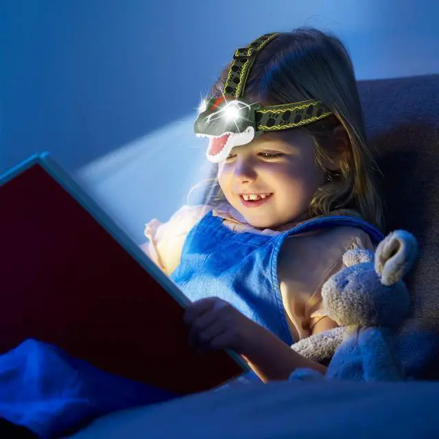 Alt view image 8 of 12 - Dinosaur Headlamp T-Rex LED Headlamps for Kids Flashlights Camping Gear - Dinosaur Toys for Boys Girls Toddlers Outdoor Toys for Kids Birthday Halloween Stocking Stuffers