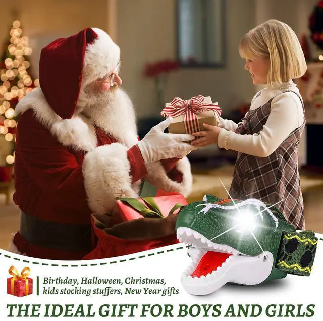 Alt view image 12 of 12 - Dinosaur Headlamp T-Rex LED Headlamps for Kids Flashlights Camping Gear - Dinosaur Toys for Boys Girls Toddlers Outdoor Toys for Kids Birthday Halloween Stocking Stuffers