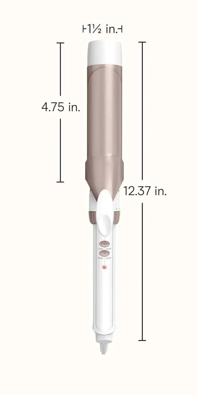 Alt view image 11 of 14 - Double Ceramic 1 ½-Inch Curling Iron, 1 ½-Inch Barrel Creates Soft Waves & Curls, Hair Curler for Use on Medium & Long Hair, White/Rose Gold