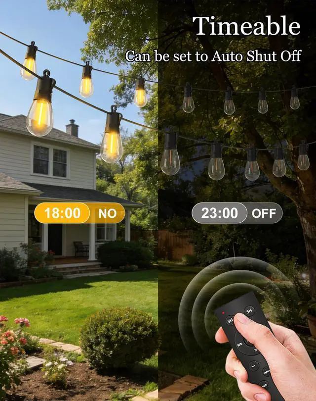 Alt view image 12 of 14 - 50ft-Solar-Powered-Lights-Outdoor-Waterproof-String Lights-Outside-Patio-Yard-Garden-Fence-Backyard-Deck-Porch-Balcony-Patios-Camping-Battery-Operated-LED-Fairy-Strip-Lighting-Hanging-Edison-Bulbs-S14