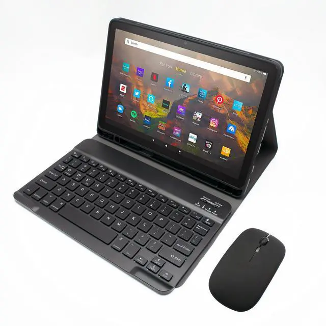 Alt view image 7 of 12 - Keyboard Case for Amazon Kindle Fire HD 10&10 Plus (2021&2023) 10.1 inch, Detachable Bluetooth Keyboard with Mouse