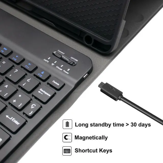 Alt view image 9 of 12 - Keyboard Case for Amazon Kindle Fire HD 10&10 Plus (2021&2023) 10.1 inch, Detachable Bluetooth Keyboard with Mouse