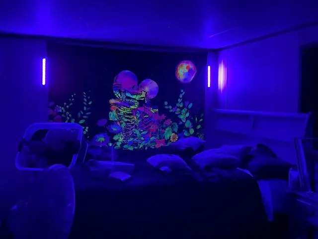 Alt view image 14 of 14 - Black Light Bar 10W 1ft LED Blacklight for Fluorescent Tapestry Poster Body Paint Glow Party UV Strip Lights for Cabinet and Display Magnetic 2 Pack