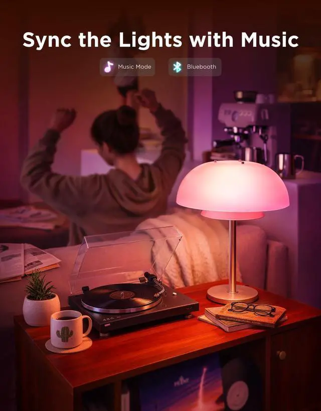 Alt view image 10 of 14 - Smart Light Bulbs, Color Changing Light Bulb, Work with Alexa and Google Assistant, 16 Million Colors RGBWW, WiFi & Bluetooth LED Light Bulbs, Music Sync, A19, 800 Lumens, 4 Pack