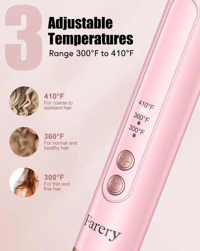 Alt view image 12 of 14 - 3-in-1 Interchangeable Automatic Rotating Curling Iron & Thermal Brush Set, 1'' /1.25'' Curling Iron, Automatic Hair Curler with 1.5'' Heating Round Curling Brush, 3 Temps Adjustable 300-410°F