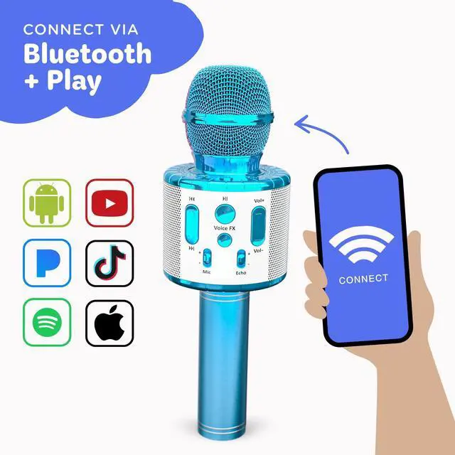 Alt view image 10 of 14 - , Kids Karaoke Microphone | Includes Pre-Loaded Songs & Bluetooth | Kids Birthday Party Gift | Toy for All Ages 2, 3, 4, 5, 6+ Year Old Girls, Boys & Toddlers