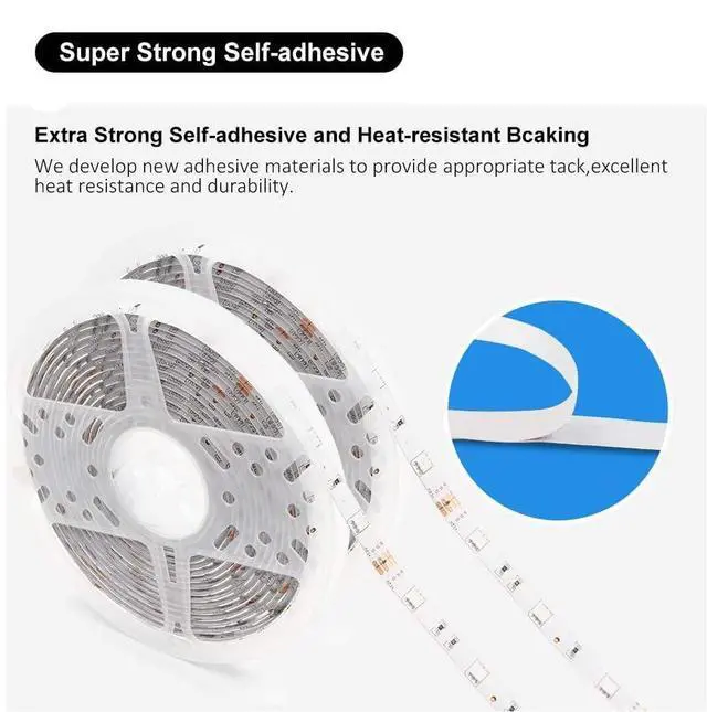 Alt view image 9 of 14 - Led Strip Lights Waterproof, 32.8ft(2 Rolls of 16.4ft) Led Tape Lights Color Changing 300 LEDs Light Strips Kit with 44 Keys Ir Remote Controller and 12v Power Supply for Indoor Outdoor Use
