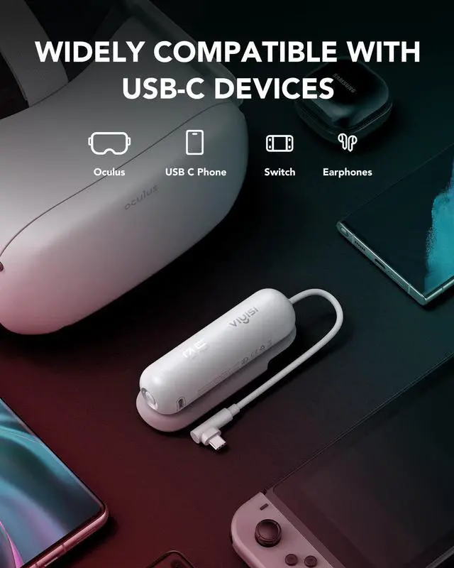 Alt view image 11 of 14 - Battery Pack for Oculus Quest 2, 5000mAh Portable Charger Accessories for Meta Quest 2 Headset, Power Bank for VR Quest 2 Original Strap, Fast Charging Extend Extra 2-4H Playtime