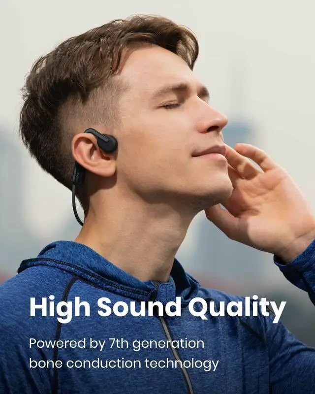 Alt view image 14 of 14 - OpenMove - Open-Ear Bluetooth Sport Headphones, Bone Conduction Wireless Earphones, Sweatproof for Running and Workouts, with Sticker Pack, Grey