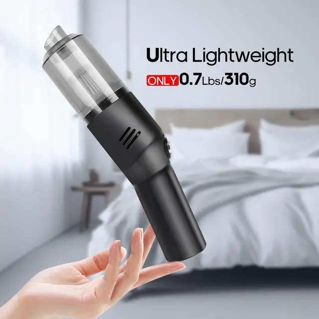 Alt view image 10 of 14 - Portable Mini Car Vacuum Cleaner, High Power Cordless(400g) Handheld Rechargeable Vacuum Cleaner for Desk V06