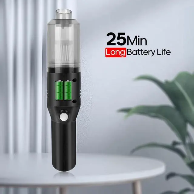 Alt view image 11 of 14 - Portable Mini Car Vacuum Cleaner, High Power Cordless(400g) Handheld Rechargeable Vacuum Cleaner for Desk V06