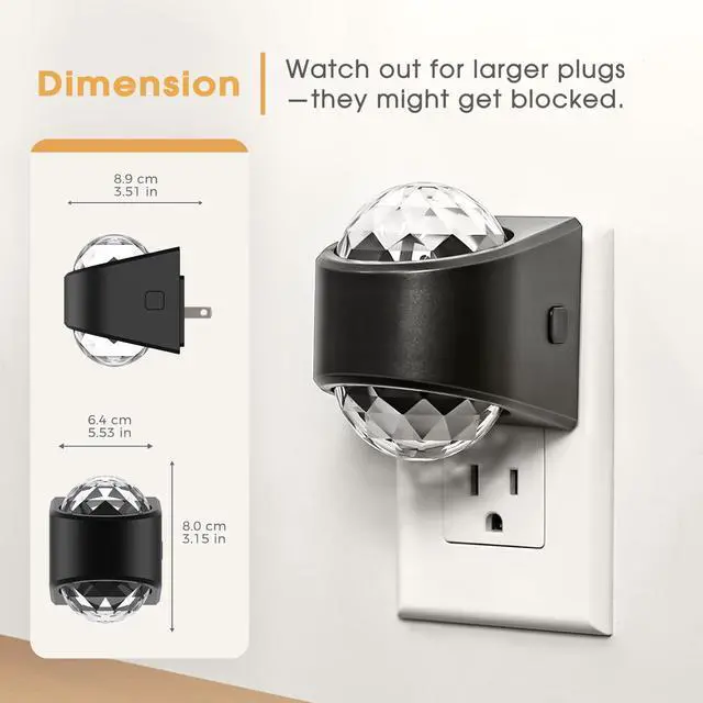 Alt view image 13 of 14 - Night Light, Night Lights Plug into Wall, LED Projector Night Light, Soft White for Bedroom, Dimmable Brightness Dusk to Dawn Nightlight for Kids, Nursery, Bathroom, Home Decor, Gaming Room