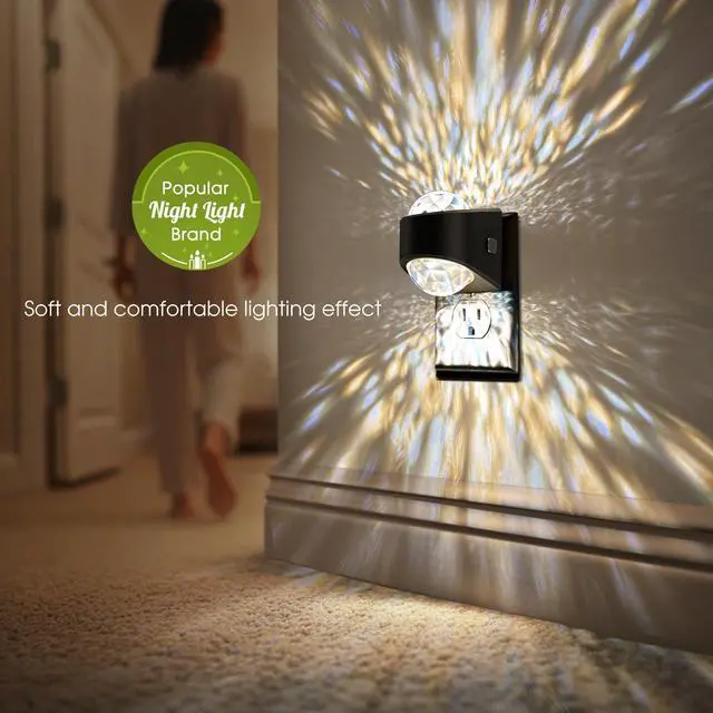 Alt view image 10 of 14 - Night Light, Night Lights Plug into Wall, LED Projector Night Light, Soft White for Bedroom, Dimmable Brightness Dusk to Dawn Nightlight for Kids, Nursery, Bathroom, Home Decor, Gaming Room