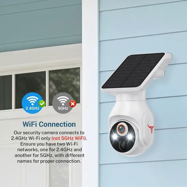 Alt view image 14 of 14 - 1080p Security Camera Wireless with Solar Panel, AI Human Detection, 2-Way Audio, Color Night Vision, 2.4G WiFi Only, Cloud Storage (Sold Separately), Indoor/Outdoor Surveillance Bullet Cam (WiFi)
