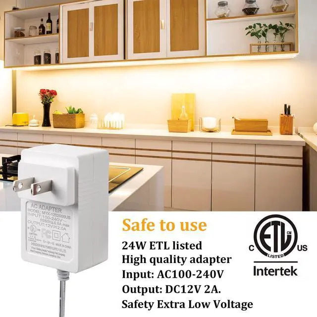Alt view image 12 of 14 - Under Cabinet LED Lighting Kit, 6 PCS Dimmable LED Strip Lights with Remote Control Dimmer, 24W Adapter, Hidden 2700K Warm White Set, Bright 1500lm, Timing, Kitchen, Counter, Shelf, Showcase