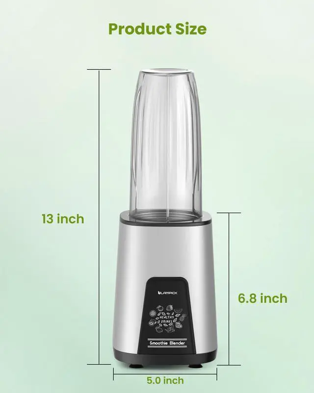 Alt view image 11 of 14 - Blenders for Smoothie, 900W Personal Blender for Shakes and Smoothies with 2 * 22oz BPA Free Portable Cups, Small Juicer for Protein Shake, Baby Food, Frozen Drink