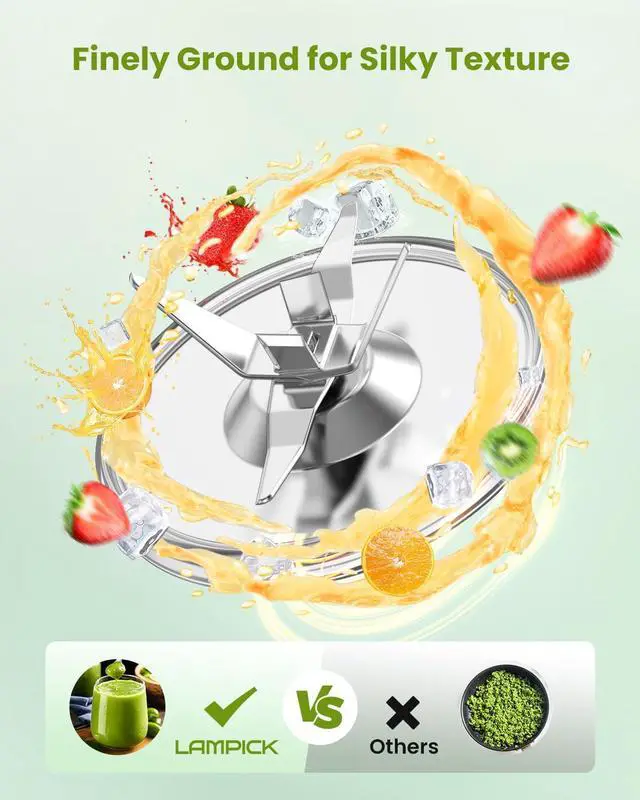 Alt view image 10 of 14 - Blenders for Smoothie, 900W Personal Blender for Shakes and Smoothies with 2 * 22oz BPA Free Portable Cups, Small Juicer for Protein Shake, Baby Food, Frozen Drink