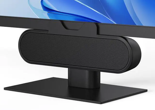 Alt view image 8 of 14 - Computer Speakers for Desktop PC, USB Monitor Speaker Bar with Clip-On, Wired Desk Speakers with HD Stereo Loud Sound, Laptop Speaker Mini Sound Bar, Easily Clamps to Monitor