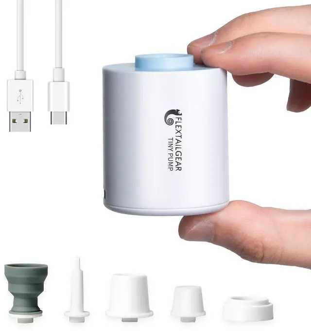 Alt view image 6 of 10 - Portable Air Pump for Inflatables, 2.82oz Classic Tiny Air Pump, Rechargeable Electric Air Pump to Inflate Deflate for Camping Gear Pool Floats Air Mattress Vacuum Storage Bags