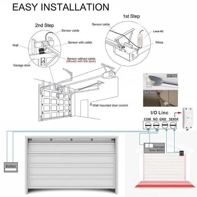 Alt view image 12 of 14 - 5V WiFi Smar Garage Door Opener Remote Controller,Monitor Garage Open Close Status by Phone Tuya app Anywhere,Compatible with Alexa Google Home