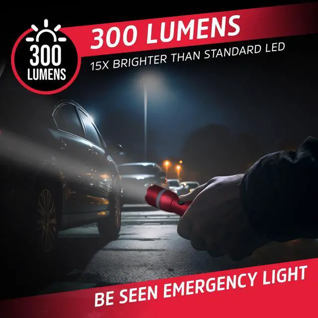 Alt view image 8 of 12 - R-300 LED Flashlight Emergency Safety Light, Bright IPX4 Water Resistant Flash Light, Durable Emergency Light for Hurricane Preparedness, Batteries Included