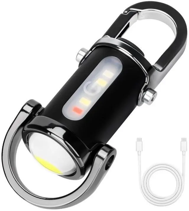 Alt view image 8 of 14 - 1200LM Super Bright Mini Led Flashlights USB Rechargeable Small Waterproof Keychain Flashlight Rescue, Camping-Black
