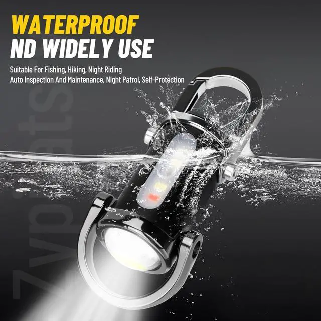Alt view image 10 of 14 - 1200LM Super Bright Mini Led Flashlights USB Rechargeable Small Waterproof Keychain Flashlight Rescue, Camping-Black