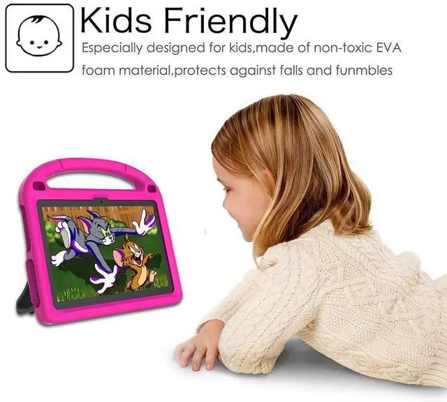 Alt view image 10 of 11 - Fire HD 10 & Fire HD 10 Plus Tablet Case for Kids(13th/11th Generation, 2023/2021 Release) - Lightweight Shockproof Cover with Stand for Kindle Fire HD 10 Kids Tablet & Kids Pro Tablet - Pink