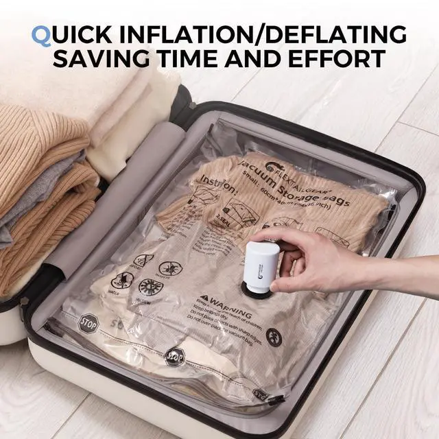 Alt view image 8 of 10 - Portable Air Pump for Inflatables, 2.82oz Classic Tiny Air Pump, Rechargeable Electric Air Pump to Inflate Deflate for Camping Gear Pool Floats Air Mattress Vacuum Storage Bags