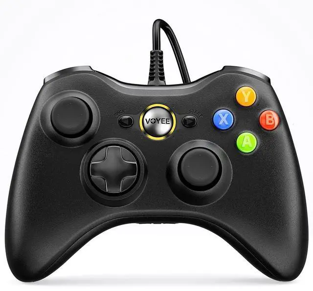 Alt view image 8 of 14 - PC Controller, Wired Controller Compatible with Microsoft Xbox 360 & Slim/PC Windows 10/8/7, with Upgraded Joystick, Double Shock | Enhanced (Black)
