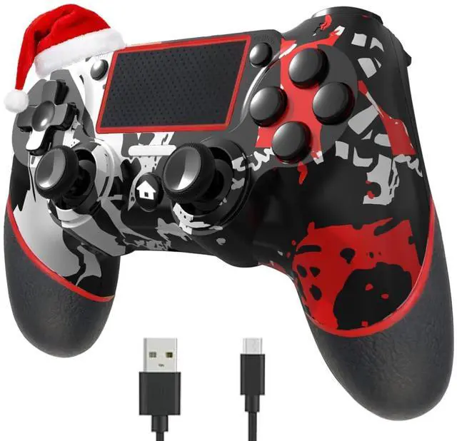 Alt view image 8 of 14 - Wireless Controller for Ps4 Romote Compatible with Ps4/Slim/Pro/Windows PC, Controller for Ps4 with 3.5mm Audio Jack, Touch Pad,Six Axis Motion Control, Charging Cable (Flame White)