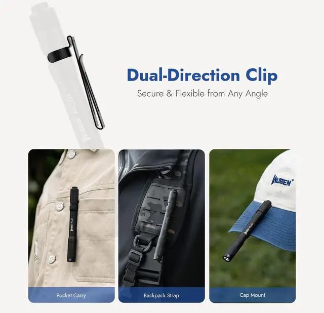 Alt view image 12 of 14 - PL01 Pen Light, 650 Lumens Pocket EDC Flashlight Rechargeable, Bright LED Pen Flashlight, IP68 Handheld Flash Lights, Compatible 2 AAA Battery for Home, Outdoor, Emergencies, Inspection