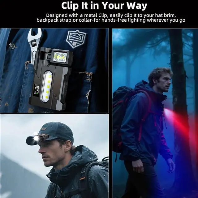 Alt view image 14 of 14 - 2026 Rechargeable EDC Flashlight with Rotable Lamp Head, 500 Lumens Super Bright Mini Flashlight, 1500mAh Portable Flat Pocket Flashlights, Magnetic Keychain Flashlight for Outdoor Home Emergencies