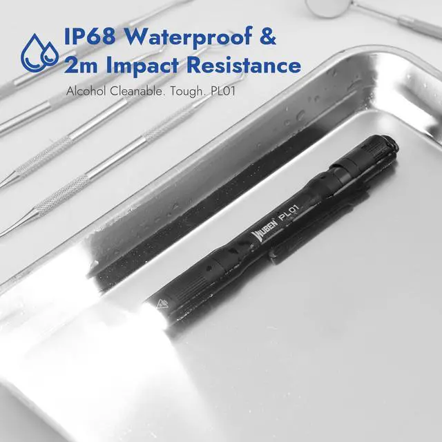Alt view image 14 of 14 - PL01 Pen Light, 650 Lumens Pocket EDC Flashlight Rechargeable, Bright LED Pen Flashlight, IP68 Handheld Flash Lights, Compatible 2 AAA Battery for Home, Outdoor, Emergencies, Inspection