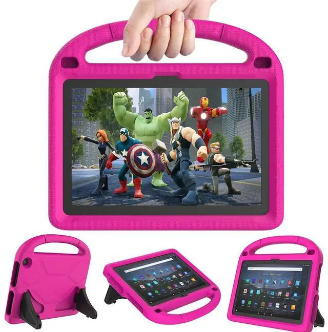 Alt view image 7 of 11 - Fire HD 10 & Fire HD 10 Plus Tablet Case for Kids(13th/11th Generation, 2023/2021 Release) - Lightweight Shockproof Cover with Stand for Kindle Fire HD 10 Kids Tablet & Kids Pro Tablet - Pink