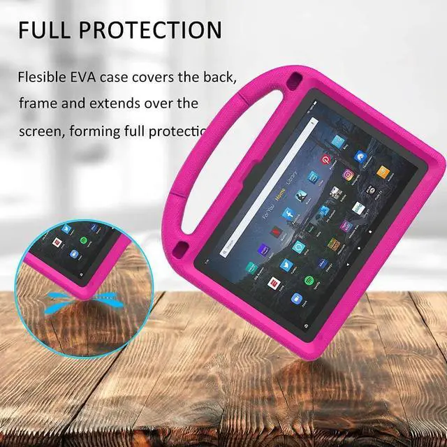 Alt view image 9 of 11 - Fire HD 10 & Fire HD 10 Plus Tablet Case for Kids(13th/11th Generation, 2023/2021 Release) - Lightweight Shockproof Cover with Stand for Kindle Fire HD 10 Kids Tablet & Kids Pro Tablet - Pink