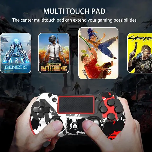 Alt view image 12 of 14 - Wireless Controller for Ps4 Romote Compatible with Ps4/Slim/Pro/Windows PC, Controller for Ps4 with 3.5mm Audio Jack, Touch Pad,Six Axis Motion Control, Charging Cable (Flame White)