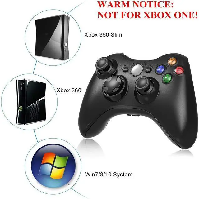 Alt view image 10 of 14 - Wireless Controller for Xbox 360, Xbox 360 Joystick Wireless Game Controller for Xbox 360 & Slim Console and PC Windows XP/7/8/10(Black)