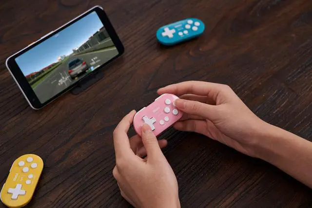 Alt view image 14 of 14 - Zero 2 Bluetooth Gamepad Keychain Sized Mini Controller for Switch, Windows, Android, macOS & Raspberry Pi(Pink Edition) - Nintendo Switch