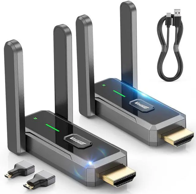 Main image of 2026 Wireless Transmitter and Receiver, 492FT Long Range Extender, Low Latency & Stable Connection, Streams Video Wirelessly from Netflix, Laptop, TV Box, Camera to Multiple Screens & TVs