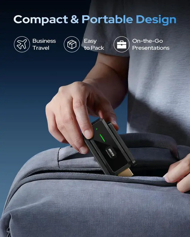 Alt view image 7 of 7 - 2026 Wireless Transmitter and Receiver, 492FT Long Range Extender, Low Latency & Stable Connection, Streams Video Wirelessly from Netflix, Laptop, TV Box, Camera to Multiple Screens & TVs